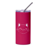 Cute Cat Face Design on Pink Tumbler Product Type